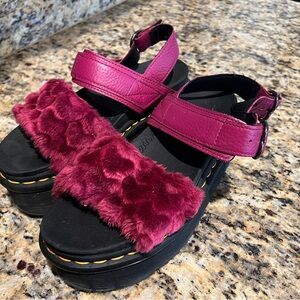 Dr Marten’s size 6US 37EU Fuchsia Fur Strap Sandals